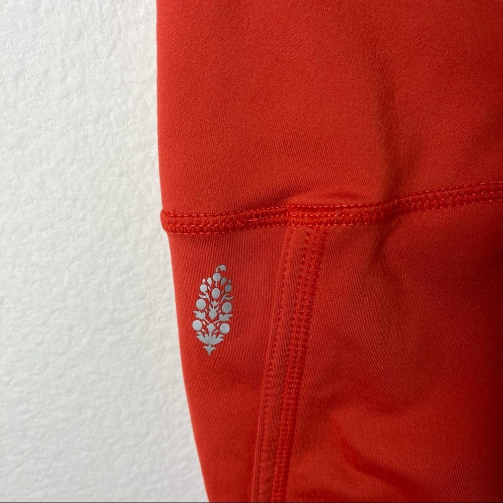 Free People Movement Coral Red Side Cutout High Waist Leggings Active Workout XS - Picture 10 of 10